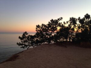 Blick auf Sonnenuntergang an der Algarve