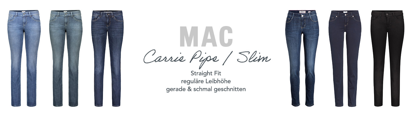 MAC Jeans Carrie Pipe/Slim Gr.: 26-34 Längen: 34-46, 